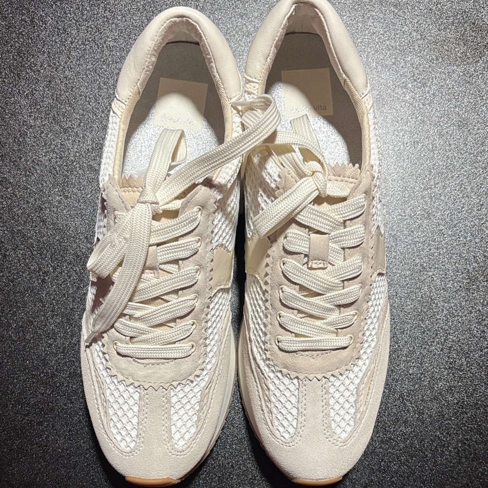 Dolce Vita Beige and White Women's Sneakers